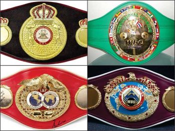 Cinturones mundiales de boxeo: AMB, CMB, FIB y OMB