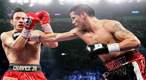 Julio César Chávez Jr. en su pelea contra Sergio Martínez
