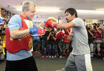 Roach y Pacquiao en una sesión de entrenamiento