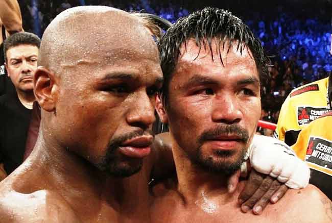 Mayweather y Pacquiao tras la pelea