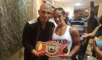 Miguel Cotto junto a Amanda Serrano (Foto: Team Serrano)