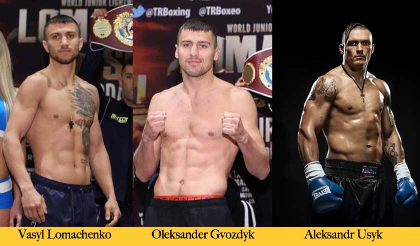 Lomachenko, Gvozdyk y Usyk