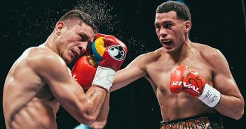 David Benavidez da positivo Gavril vs Benavidez (Derecha) (Rosie Cohe / SHOWTIME)
