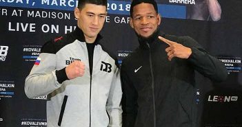 Dmitry Bivol y Sullivan Barrera en la última rueda de prensa Dmitry Bivol y Sullivan Barrera
