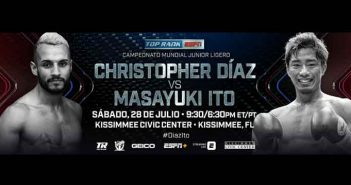 Calendario de eventos: Christopher ‘Pitufo’ Diaz vs Masayuki Ito Christopher Díaz vs Masayuki Ito