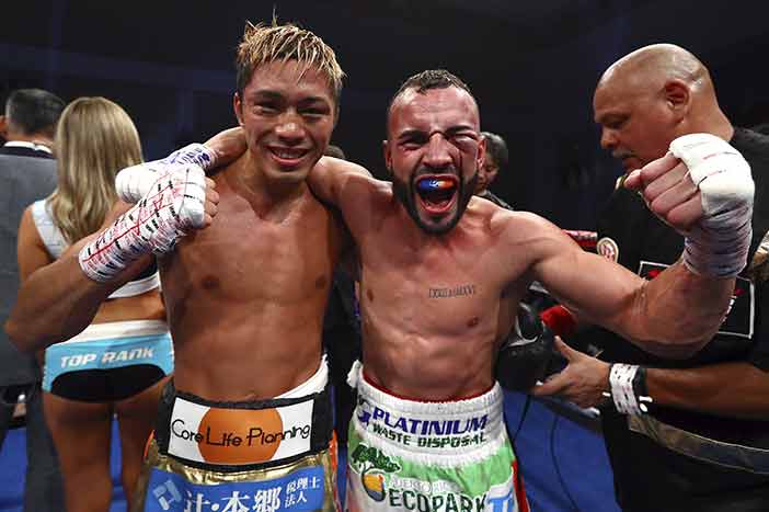 Masayuki Ito y "Pitufo" Díaz (Foto: Mikey Williams / Top Rank)