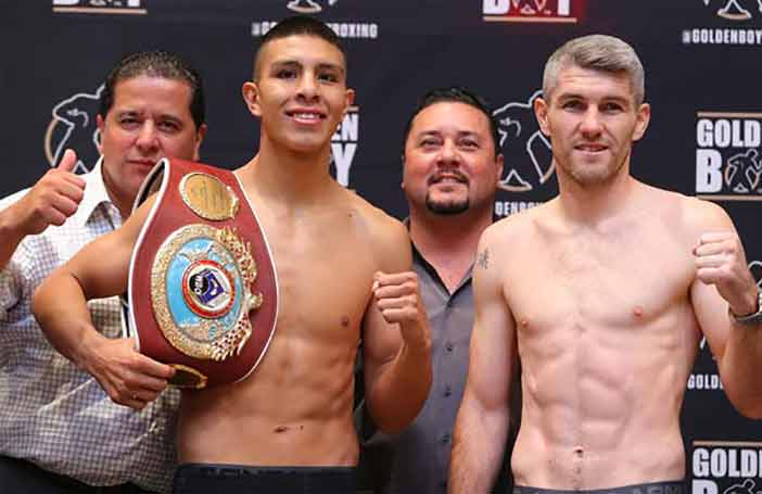 Jaime Miunguía vs Liam Smith (Foto: Tom Hogan - Hoganphotos / Golden Boy Promotions)