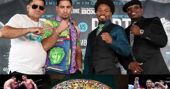 Histórica noche para Danny García y Shawn Porter En el centro Danny García y Shawn Porter junto a sus entrenadores