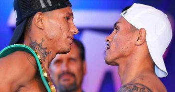 Listos Miguel “Alacrán” Berchelt vs Miguel “Alacrán” Berchelt Miguel Berchelt vs Miguel Román en el pesaje