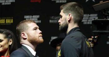 Canelo y Fielding en la última conferencia de prensa Cara a cara Canelo vs Fielding