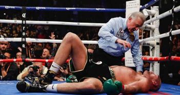 Wilder vs Fury 2, analistas y expertos de ESPN vaticinan KO de Wilder Fury derribado por Wilder(Foto: Esther Lin /Showtime)