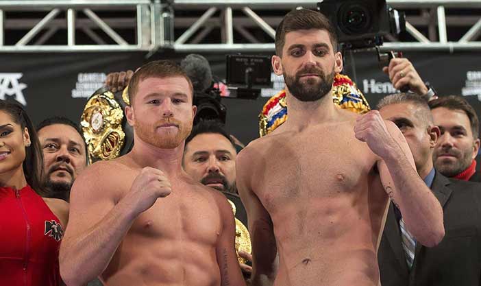 Canelo y Fielding en el pesaje