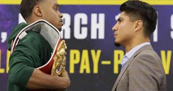 Conferencia final Errol Spence vs Mikey García Errol Spence y Mikey García