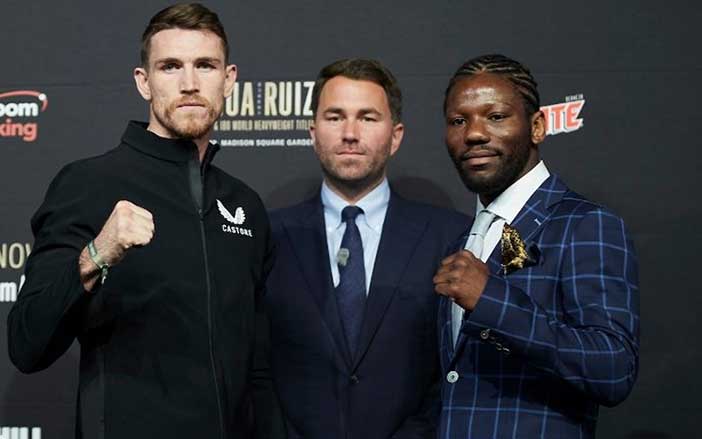 Callum Smith, Eddie Hearn y Hassan N’Dam