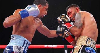 Andrew Cancio acabó con Alberto Machado en el tercero Alberto Machado vs Andrew Cancio (Foto: Tom Hogan/Golden Boy)