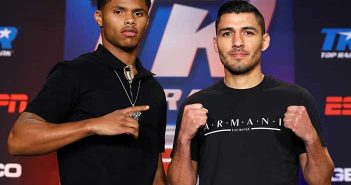 Conferencia velada Shakur Stevenson vs Alberto Guevara Shakur Stevenson vs Alberto Guevara ( Fotos: Mikey Williams/Top Rank)