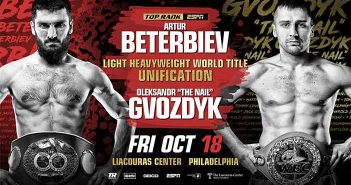 Peleón a la vista: Beterbiev vs. Gvozdyk unificarán el 18 de octubre Artur Beterbiev vs Oleksandr Gvozdyk.jpg