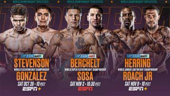 Beterbiev-Gvozdyk, Stevenson-Gonzalez, Berchelt-Sosa, y Herring-Roach Jr.