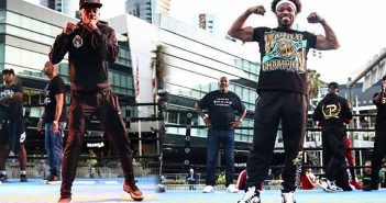 Errol Spence Jr. y Shawn Porter en entrenamiento público Spence vs Porter