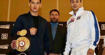 Dmitry Bivol vs. Lenin Castillo en Chicago Bivol y Lenin. Foto: Ed Mulholland