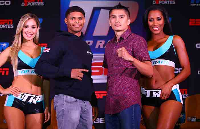 Shakur Stevenson y Joet González (Fotos: Mikey Williams/Top Rank )