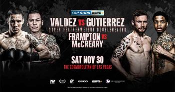 Óscar Valdez y Carl Frampton estelarizarán doble cartelera en ESPN+ el 30 de noviembre Óscar Valdez y Carl Frampton estelarizarán doble cartelera