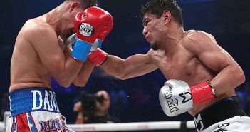Murodjon Akhmadaliev se impone por decisión dividida a Daniel Román Daneil Roman vs Akhmadaliev (Ed Mulholland / Matchroom Boxing EE. UU.)