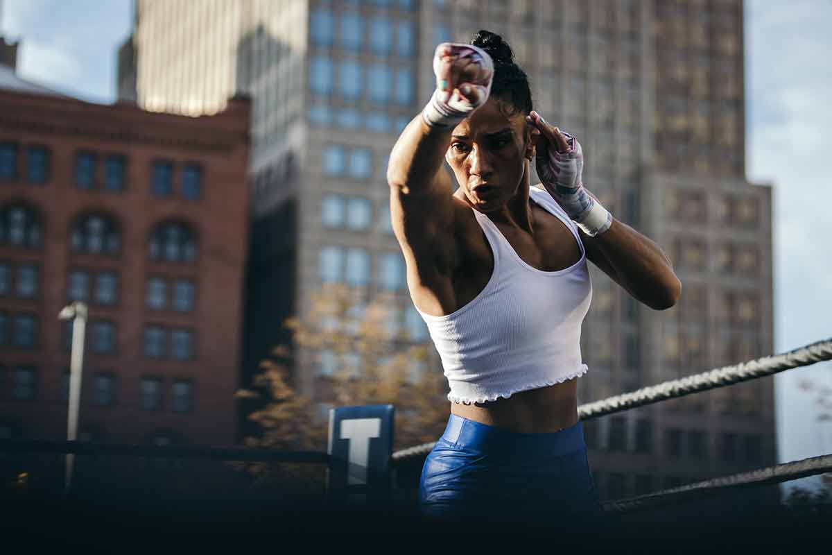 Amanda Serrano en entrenamiento (Amanda Westcott/SHOWTIME)