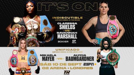 Claressa Shields-Savannah Marshall y Mikaela Mayer-Alycia Baumgardner