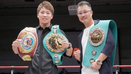 Naoya Inoue junto a Shingo Inoue padre y entrenador