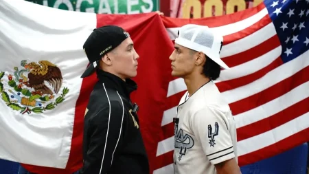 Óscar Valdez frente a Ricky Medina (Cortesía: Zanfer Boxing)