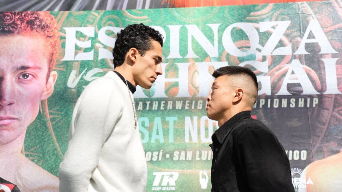 Rafael Espinoza vs Arnold Khegai Rafael Espinoza vs. Arnold Khegai (Cortesía: Zanfer Boxing)