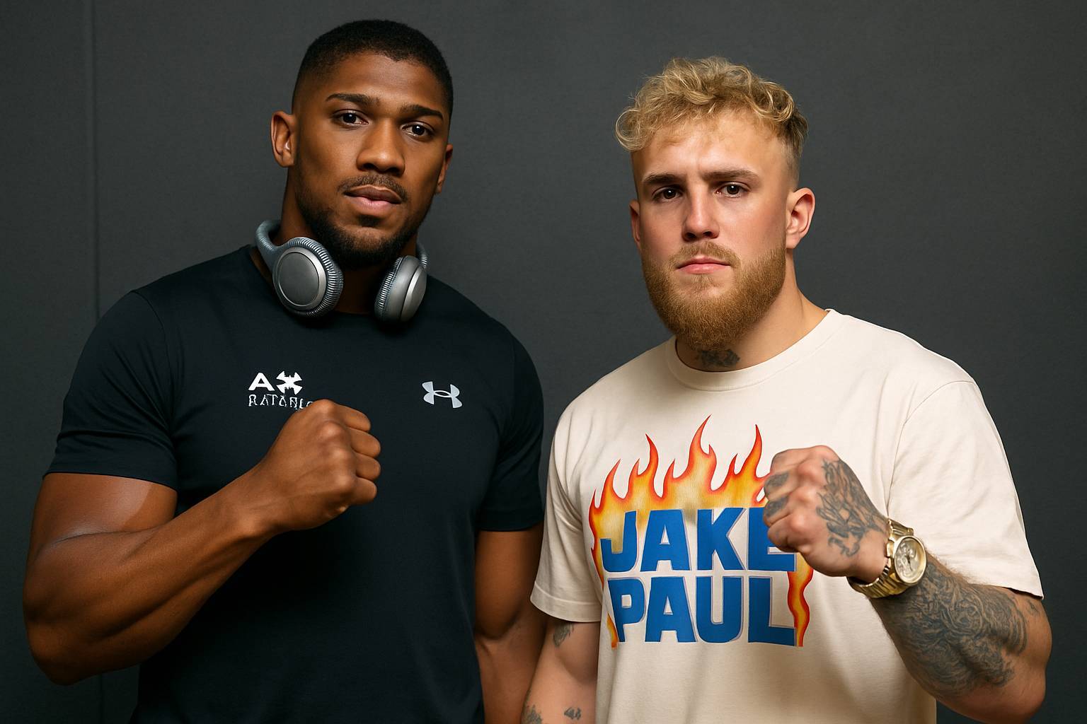 Foto Anthony Joshua y Jake Paul