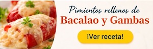 Pimientos rellenos de bacalao y gambas