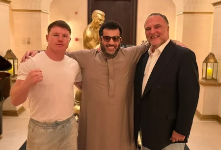 Canelo Turki Alashikh y Richard Schaefer Canelo Turki Alashikh y Richard Schaefer