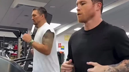 Usyk y Canelo entrenando juntos